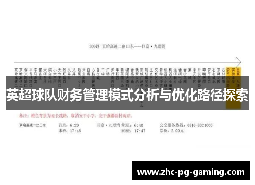 英超球队财务管理模式分析与优化路径探索 英超球队财务管理模式分析与优化路径探索